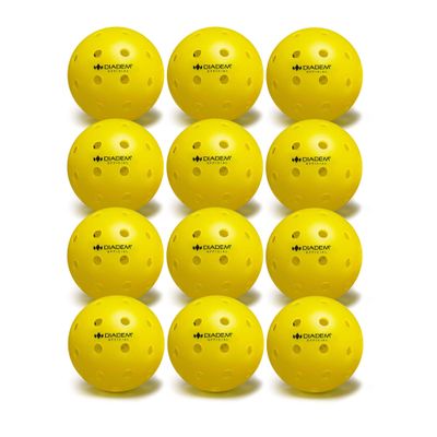 Diadem The Official Pickleball Balls | Fast and Durable Crack-Resistant Seamless, Outdoor, USAPA Approved for Tournament Play (Yellow, 12 Pack)