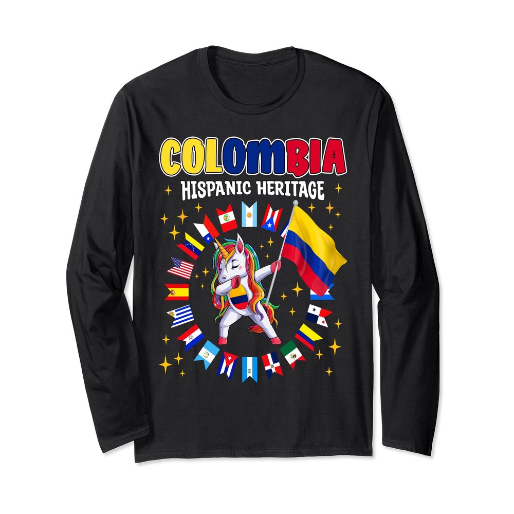 Hispanic Heritage Month Colombia kids boys girls toddler Long Sleeve T-Shirt