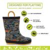 Western Chief Boys Waterproof Printed Rain Boot with Easy Pull on Handles - Construction, 9 M US Toddler view 2