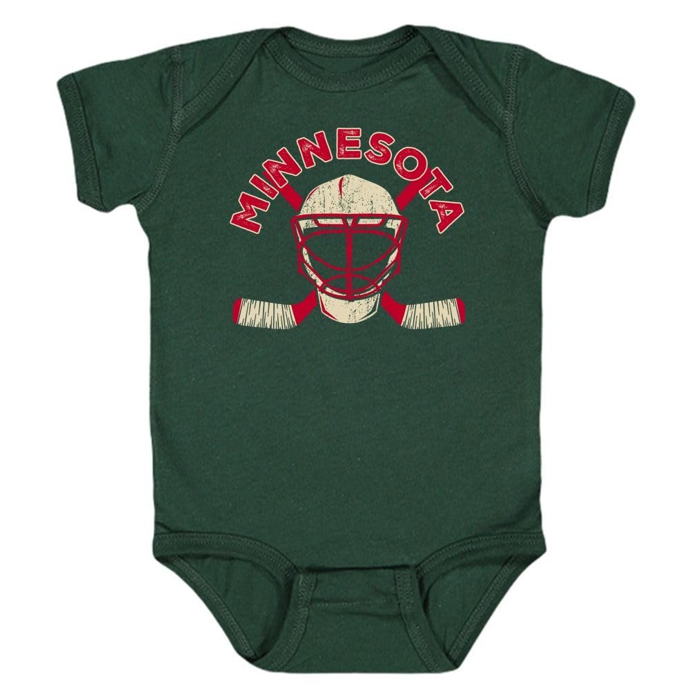 Minnesota Team Mask Kid's Bodysuit for Hockey Fans (Forest Green, 12M)