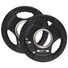 HolaHatha 2-Pack Olympic Rubber Coated Weight Plates  Cast Iron Strength Training Discs with Tri-Grip Handles Stainless Steel Inserts and 1.97-Inch Center Hole for Home Gym Workouts view 1