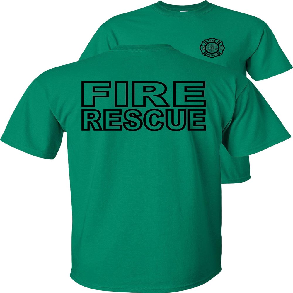 Fire Rescue T-Shirt-Black Design-Kelly-S