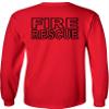 Fire Rescue Long Sleeve Shirt-Black Design-Red-Medium view 2