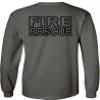 Fire Rescue Long Sleeve Shirt-Black Design-Charcoal-Medium view 2