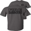 Fire Rescue T-Shirt-Black Design-Charcoal-L view 1