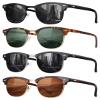 FURISHQI 4 PACK Classic Polarized Sunglasses for Men and Women Retro Style Semi Rimless Frame Sun Glasses 100% UV Protection Goggles view 1