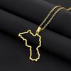 Map Of Kurdistan Pendant Necklace For Women Men - 316L Kurdistan Map Pendant Necklace Fashion Outline Map Necklaces Kurdistan Dainty Pendant Christmas Day Gift,Aureate Outline,45Cm Or 17.7 Inches view 3