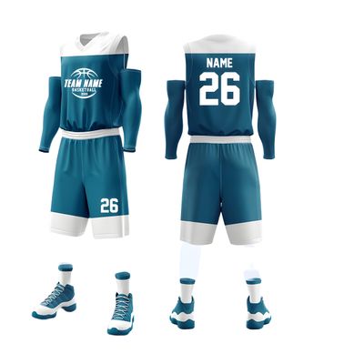 Custom Basketball Jerseys Any Name Number Team Logo - Basketball Jerseys for Men Boys Kids Adult Basketball Uniform Set S-4XL (Lake Blue)
