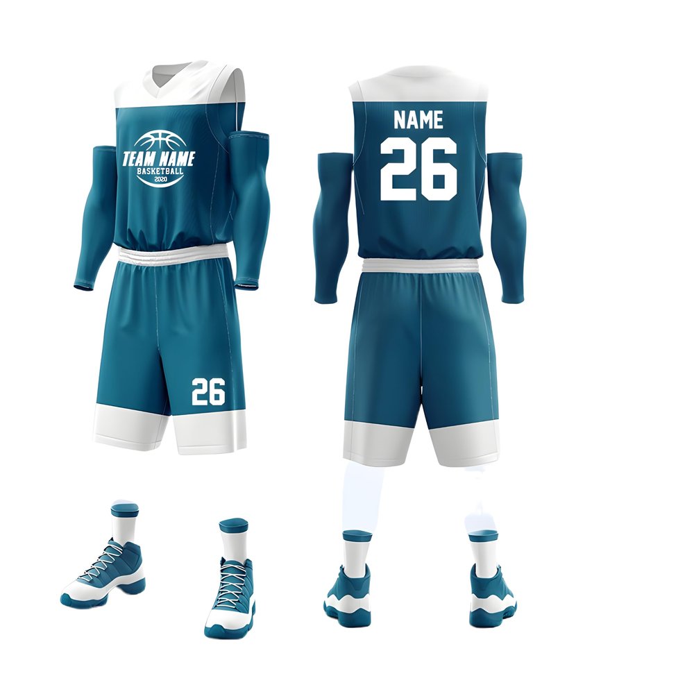 Custom Basketball Jerseys Any Name Number Team Logo - Basketball Jerseys for Men Boys Kids Adult Basketball Uniform Set S-4XL (Lake Blue)