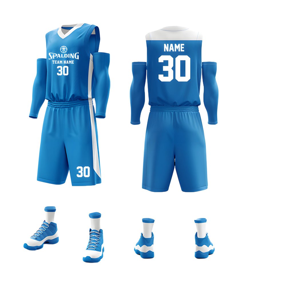 Custom Basketball Jerseys Any Name Number Team Logo - Basketball Jerseys for Men Boys Kids Adult Basketball Uniform Set (Sky Blue 002)