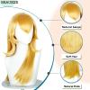BEAUEXE Long Blonde Cosplay Wig Set for Princess Cosplay Wig with Accessories Princess Gemstone Crown,Earrings,Wig Caps view 2