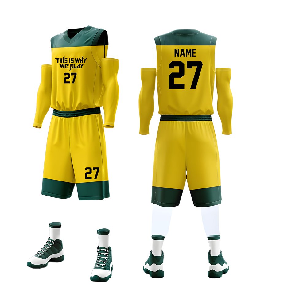 DVGEY Custom Basketball Jerseys Any Name Number Team Logo - Basketball Jerseys for Men Boys Kids Adult Breathable-Quick Dry - Basketball Uniform Set(Yellow)