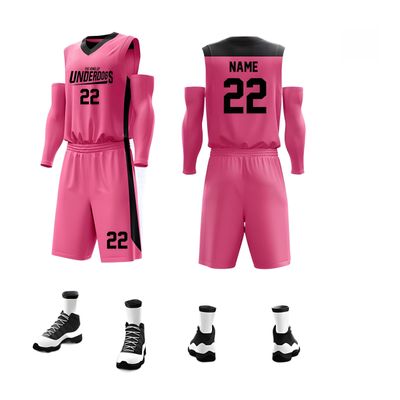 Custom Basketball Jerseys Any Name Number Team Logo - Basketball Jerseys for Men Boys Kids Adult Basketball Uniform Set (Rose Color)
