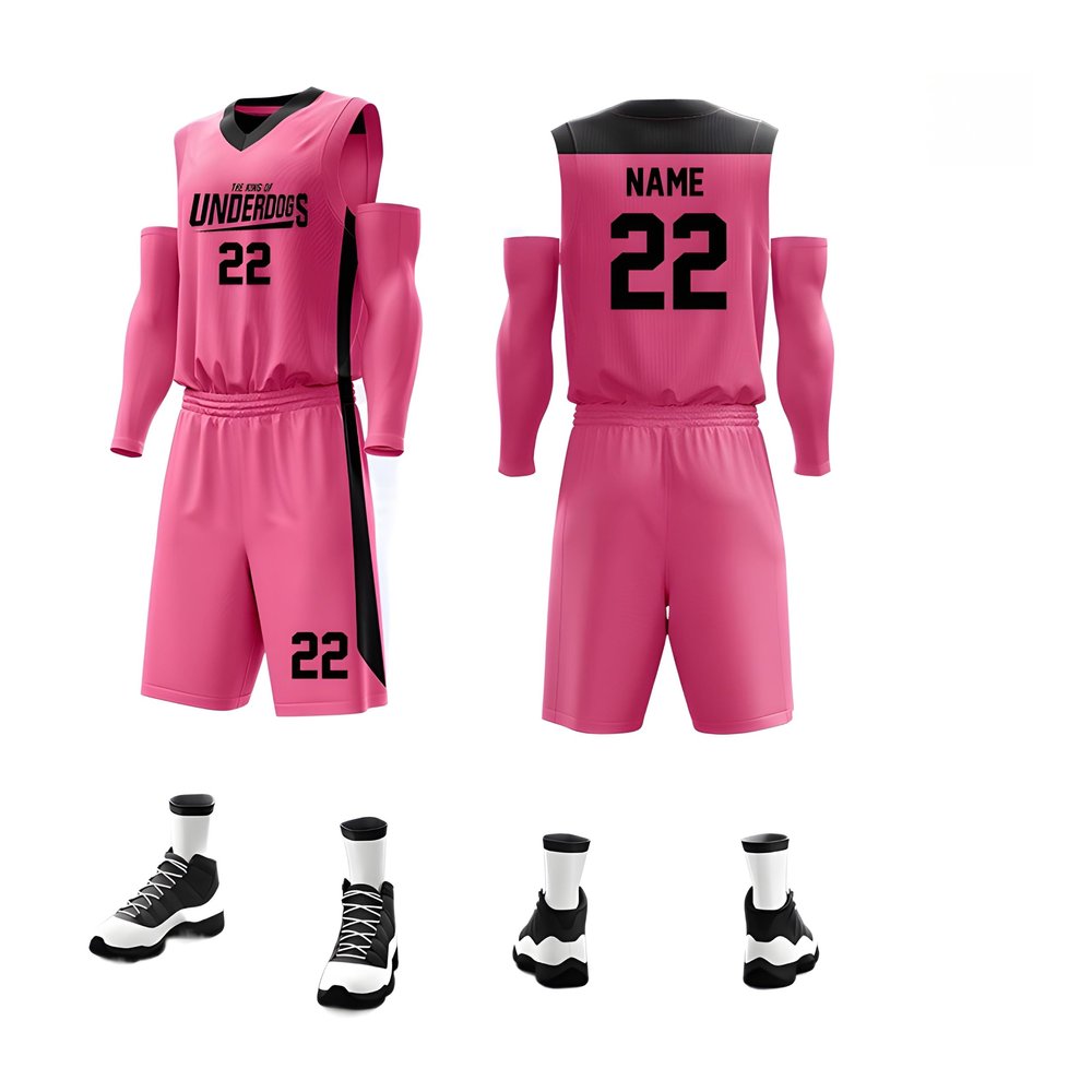 Custom Basketball Jerseys Any Name Number Team Logo - Basketball Jerseys for Men Boys Kids Adult Basketball Uniform Set (Rose Color)