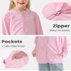 Auranso Kids Zip-Up Hoodie Girls Boys UPF50+ Sun Protection Jacket Hooded Cooling Shirt Purple 5-6 Years view 4