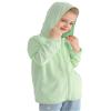 Auranso Kids Zip-Up Hoodie Girls Boys UPF50+ Sun Protection Jacket Hooded Cooling Shirt Light Green 3-4T view 1