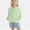 Auranso Kids Zip-Up Hoodie Girls Boys UPF50+ Sun Protection Jacket Hooded Cooling Shirt Light Green 3-4T view 2