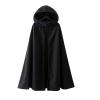 XUNRYAN Womens Cape Hooded Cloak Hood Halloween Costume Medieval Vampire Witch Cloak Wool-Blend Cape Coat Cosplay Outfit Black view 3