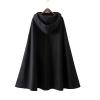 XUNRYAN Womens Cape Hooded Cloak Hood Halloween Costume Medieval Vampire Witch Cloak Wool-Blend Cape Coat Cosplay Outfit Black view 4