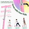 BELEEV Scooters for Kids with Light-Up Wheels & Stem & Deck, 2 Wheel Folding Scooter for Girls Boys, 3 Adjustable Height, Non-Slip Pattern Deck, Kick Scooter for Children Ages 3-12(Light Pink) view 4