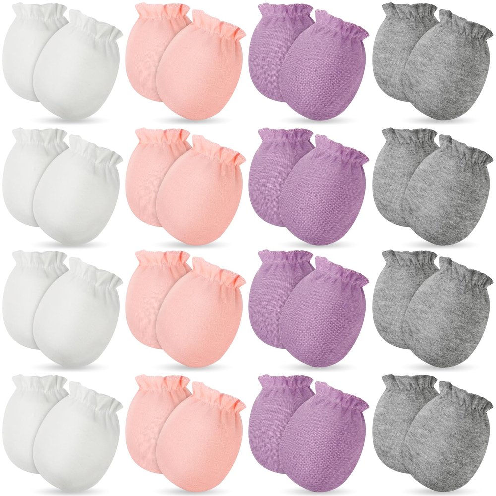 ONESING 16 Pairs Baby Mittens Newborn Mittens No Scratch 0-6 Months Warm Mittens for Newborn Baby Boys Girls
