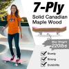 BELEEV Skateboards for Beginners, 31 x 8 inch Complete Skateboard for Kids Teens Adults, 7 Layer Canadian Maple Double Kick Deck Concave Cruiser Skateboard with Skate T-Tool(Light Pink) view 2