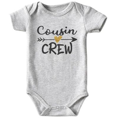 Acwssit Cousin Crew Baby Boy Clothes Funny newborn boy gifts Bodysuit 0-3 months Gray(3-6Months)