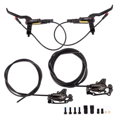 MirOdo E-Bikes Hydraulic Disc Brake Set 2-Piston Lithium-ion Bike Power-Off Hydraulic Brake Automatic Magnetic Sensor Power-Off Hydraulic Brake Front Hose 1350mm Rear 2200mm