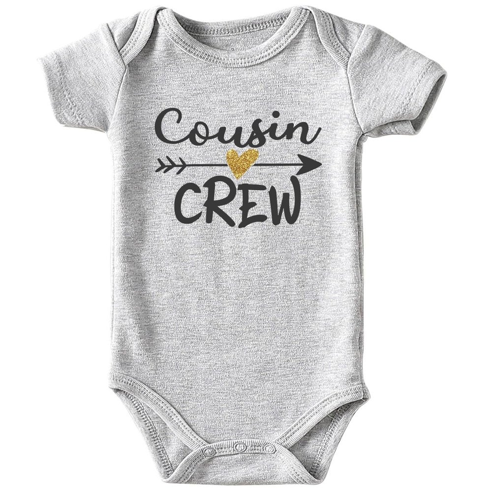 Acwssit Cousin Crew Baby Boy Clothes Funny newborn boy gifts Bodysuit 0-3 months Gray(6-9Months)