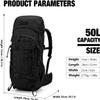 A N T INDUSTRIES 60L Molle Hiking Internal Frame Backpacks with Rain Cover for Camping,Backpacking,Travelling view 3