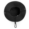 Foldable-Bucket-Hats with String Wide-Brim Hiking-Fishing UV Sun Protection Floppy Sun Hat Unisex Outdoor Beach Sun Hats Black view 4