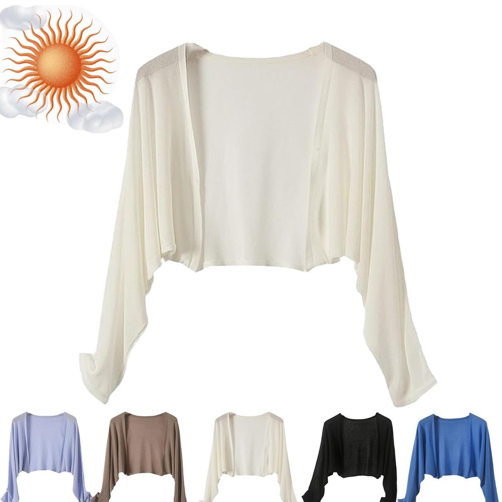 Sun Knit Cardigan Women's Thin Ice Silk Coat Shawl Air-Conditioned Shirt with Slip Skirt, 2023 New Sheer Tops for Women (white)