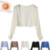 Sun Knit Cardigan Women's Thin Ice Silk Coat Shawl Air-Conditioned Shirt with Slip Skirt, 2023 New Sheer Tops for Women (white) view 1