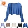 Sun Knit Cardigan Women's Thin Ice Silk Coat Shawl Air-Conditioned Shirt with Slip Skirt, 2023 New Sheer Tops for Women (blue) view 1