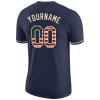 Custom Baseball Tee Shirts for Men Youth Women Personalized Baseball Jersey Sports Uniform with Your Name & Team Number, American Flag Style Text, Navy Blue, XS-5XL view 3