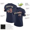 Custom Baseball Tee Shirts for Men Youth Women Personalized Baseball Jersey Sports Uniform with Your Name & Team Number, American Flag Style Text, Navy Blue, XS-5XL view 4