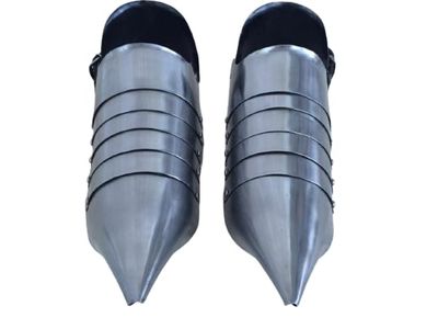 Medieval Silver Gothic Sabatons Knights Larp Armor Shoes costumes Roleplay Cosplay Iron Steel Feet Armor shoes Pair of Warrior Sabatons