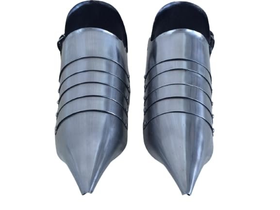 Medieval Silver Gothic Sabatons Knights Larp Armor Shoes costumes Roleplay Cosplay Iron Steel Feet Armor shoes Pair of Warrior Sabatons