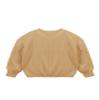 Girls' Crewneck Sweaters Casual Long Sleeve Drop Shoulder Pullover Sweaters Fall Oversized Cable Knit Sweater Tops Khaki view 4