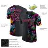 Custom Hawaiian Baseball Jersey with Team Name Number Printed, Personalized Baseball Design T-Shirts with Palm Tree Printed, Black Tropical Tee Sports Uniform for Men Women Youth view 2