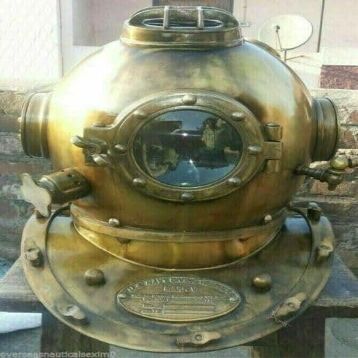 Ademia Scuba Divers Helmet Antique Style Collectible Design Brass Finish Us Navy Helmet Rustic Vintage Home Decor Gifts