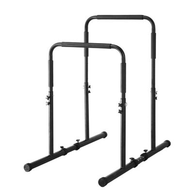 GGZONE Dip Bar, Adjustable Dip Stand Station with Safety Connector for Full Body Strength Training. Adjustable Height from 38.5 47.2, Pull-Ups, Push Ups