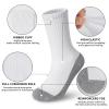BOOPH Kids Athletic Crew Socks Boys Girls Performance Breathable Half Cushioned Socks Thick Cotton Calf Sockss for Running Soccer 6 Pairs 5-7Y White with Grey Bottom view 3