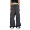 Rolanko Parachute Pants for Girls Joggers Y2K Cargo Pants with Pocket Harajuku Jogger Cargo Trousers Streetwear (Grey, 8-10) view 1