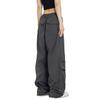 Rolanko Parachute Pants for Girls Joggers Y2K Cargo Pants with Pocket Harajuku Jogger Cargo Trousers Streetwear (Grey, 8-10) view 3