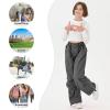 Rolanko Parachute Pants for Girls Joggers Y2K Cargo Pants with Pocket Harajuku Jogger Cargo Trousers Streetwear (Grey, 8-10) view 4