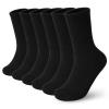 BOOPH Kids Athletic Crew Socks Boys Girls Performance Breathable Half Cushioned Socks Thick Cotton Calf Sockss for Running Soccer 6 Pairs 10-14Y Black view 1