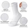 BOOPH Kids Athletic Crew Socks Boys Girls Performance Breathable Half Cushioned Socks Thick Cotton Calf Sockss for Running Soccer 6 Pairs 7-10Y Black and White view 3