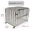JLXJYS Large Basketball Ball CartSchool Basketball Court Stainless Steel Volleyball Cage with Locking WheelsHeavy Duty Sports Balls Organizer Racks view 2