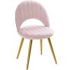 Dining Chair Kitchen Dining Room Furniture Chairs Modern Design Dining Chair with Metal Legs Velvet Seat and Backrests for Living Room Bedroom Kitchen Counter Lounge (Color : Light Pink) view 1